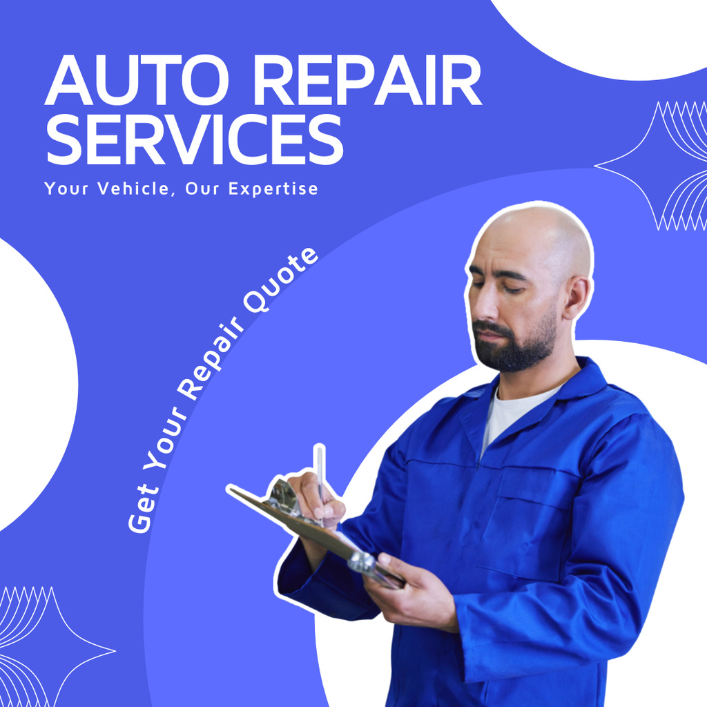 Ontwerpsjabloon van Instagram AD van Offer of Auto Repair Services