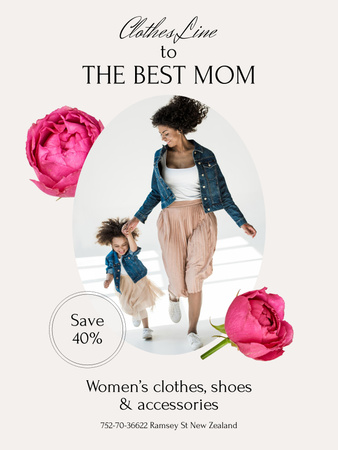 Woman with Newborn on Mother's Day Poster US – шаблон для дизайна