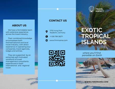 Exotic Vacations Offer with Beach Brochure 8.5x11in Design Template