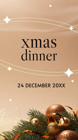 Christmas Dinner Announcement Instagram Story Modelo de Design