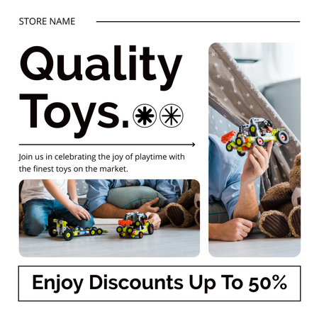 Collage with Sale of Quality Toys Instagram AD Design Template