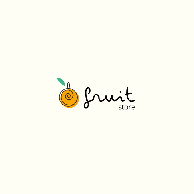 Fruit Store Simple Minimalist Animated Logo Πρότυπο σχεδίασης
