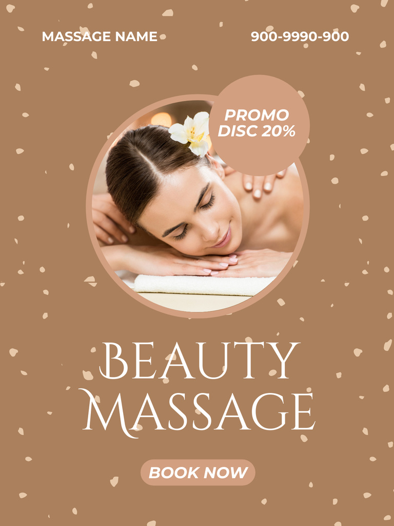 Young Woman Having Beauty Massage at Spa Salon Poster US Design Template
