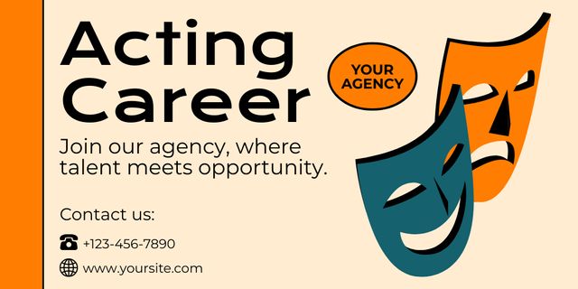 Actors Agency Services for Building Acting Career Twitter – шаблон для дизайну