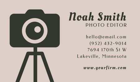 Photo Editor Contacts Information Business card Design Template