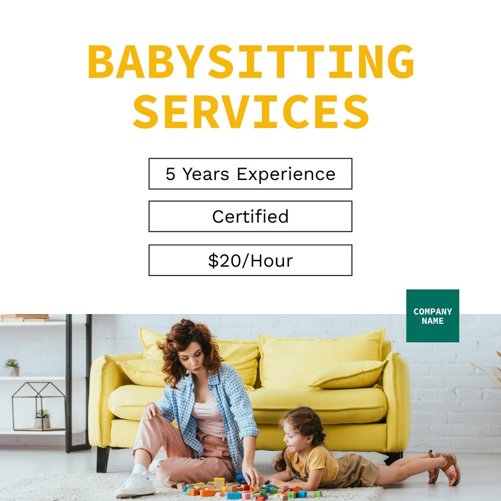 Your Go-To Source for Quality Babysitting Services Instagram Design Template