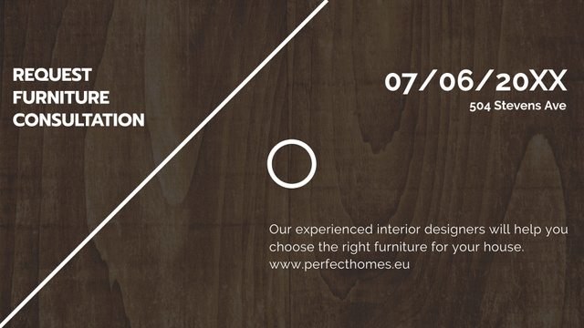 Furniture Company ad on Dark wooden surface FB event cover Tasarım Şablonu
