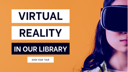 Designvorlage Woman in Virtual Reality Glasses für FB event cover