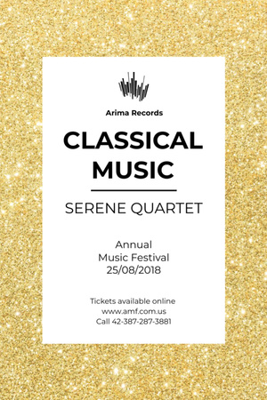 Classical Music Performance Invitation Flyer 4x6in Design Template