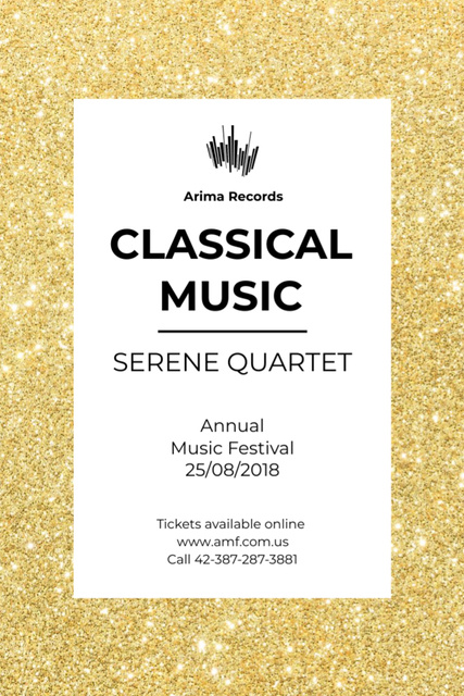 Platilla de diseño Classical Music Performance Invitation Flyer 4x6in