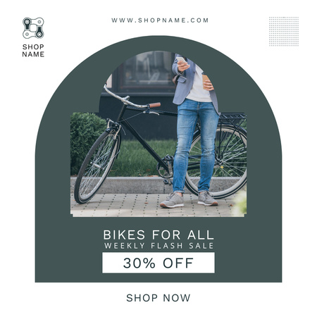 Designvorlage Weekly Flash Sale Offer Of Bikes For All für Instagram