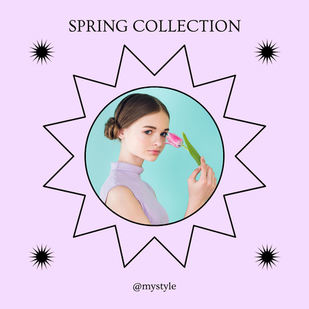 Female Clothing Collection Ad with Tulip Instagram Design Template