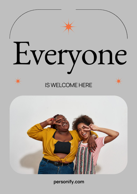LGBT Community Invitation with Two Girls Poster A3 – шаблон для дизайну