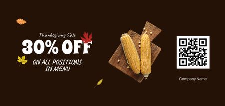 Thanksgiving Discount Offer with Yummy Corn Coupon Din Large Πρότυπο σχεδίασης