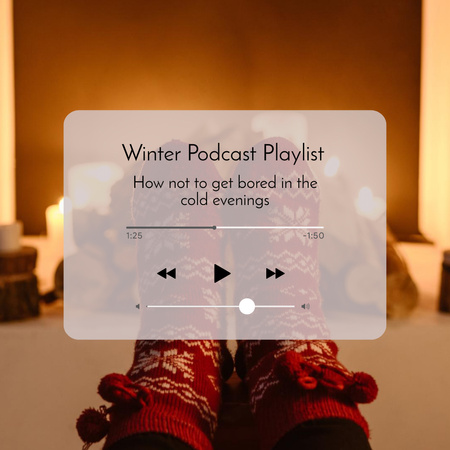 Ontwerpsjabloon van Instagram van Winter Podcast Playlist