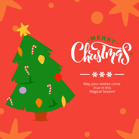 Winter Holidays Greeting with Christmas Tree Animated Post Design Template