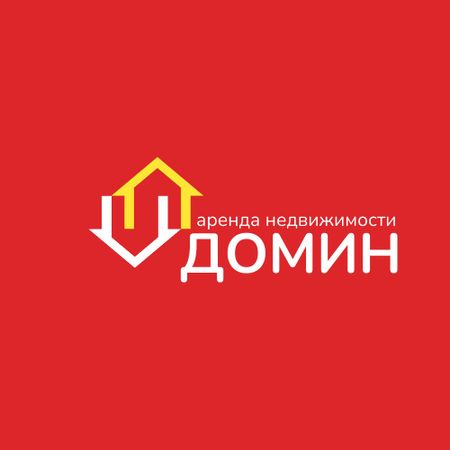 Real Estate Services Ad with Houses Icon in Red Animated Logo – шаблон для дизайна
