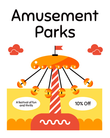 Whimsical Festival In Amusement Park With Discount Instagram Post Vertical Design Template
