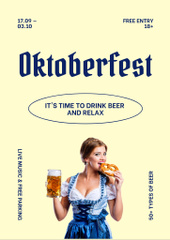 Oktoberfest Celebration with Woman in National Costume
