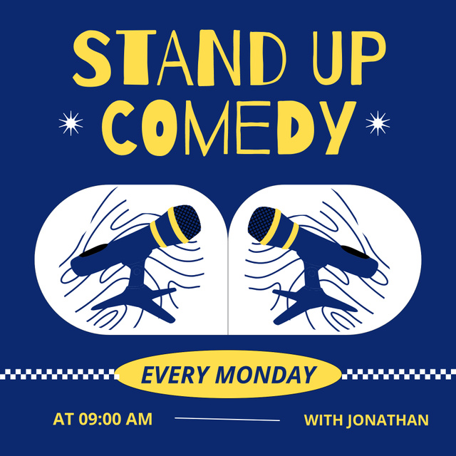 Stand-up Comedy Show on Every Monday Podcast Cover Šablona návrhu