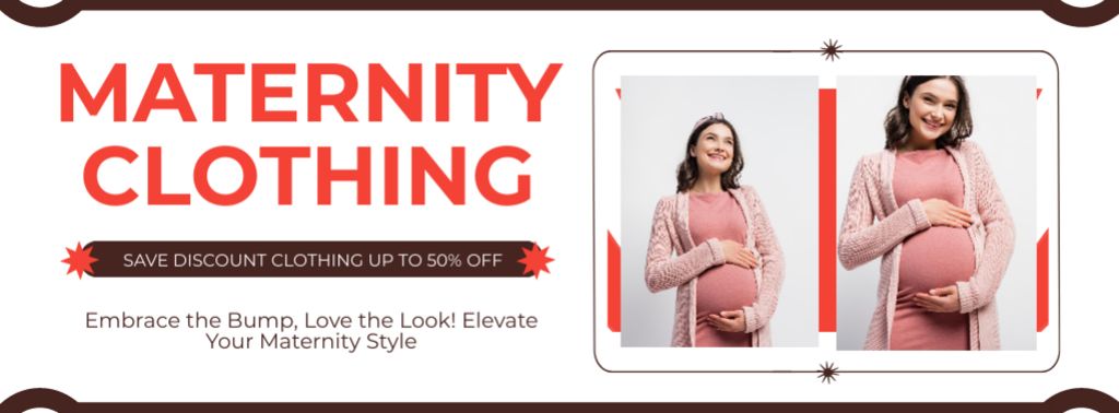 Ontwerpsjabloon van Facebook cover van Stylish Maternity Clothes Sale