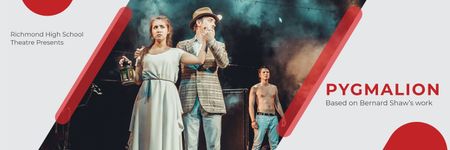 Theater Invitation Actors in Pygmalion Performance Twitter Tasarım Şablonu