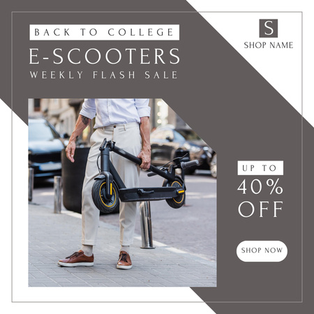 Ontwerpsjabloon van Instagram van Beste aanbod van e-scooters