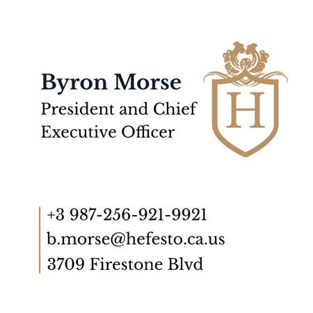 Contacts of Chief Executive Officer Square 65x65mm Design Template