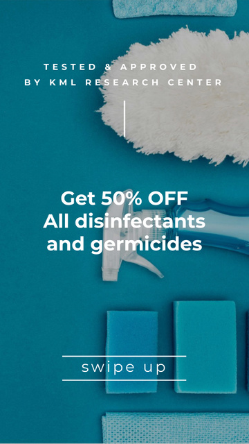 Modèle de visuel Sanitizer and Soap in blue - Instagram Story