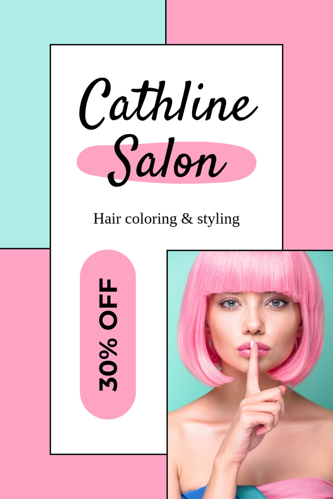 Platilla de diseño Trendy Hair Coloring and Styling Pinterest