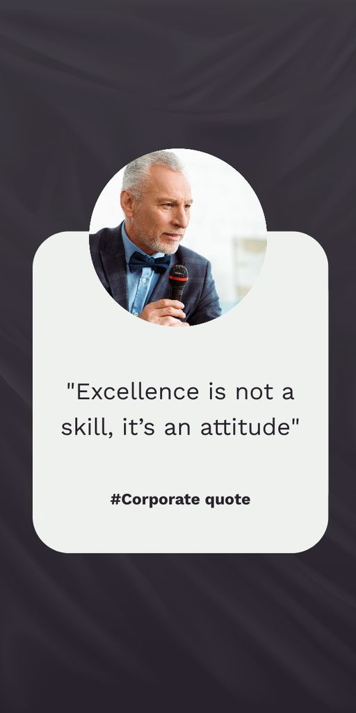 Quote about Excellence with Confident Man Graphic Modelo de Design