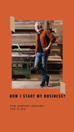Carpenter's business startup orange Instagram Story Design Template