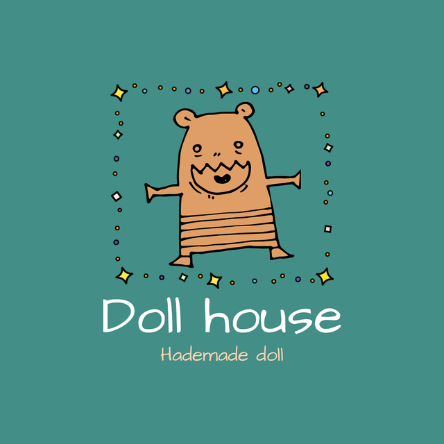 Ontwerpsjabloon van Animated Logo van Sale of Handmade Dolls