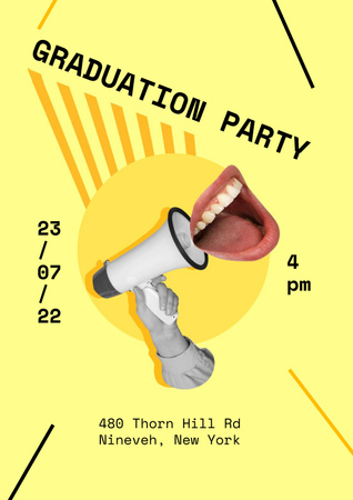 Graduation Party Announcement Poster Modelo de Design