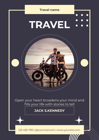 Travel Motivation Text Poster Design Template