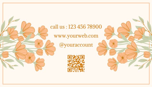 Szablon projektu Makeup Artist Offer with Illustration of Face Woman and Flowers Business Card US
