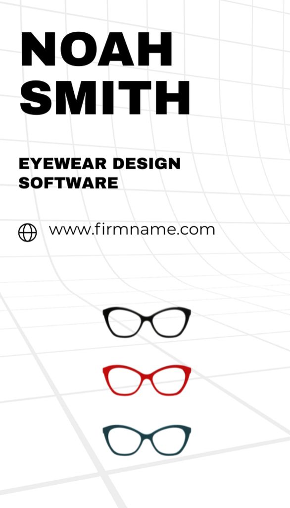 Designvorlage Advertising Online Glasses Store für Business Card US Vertical