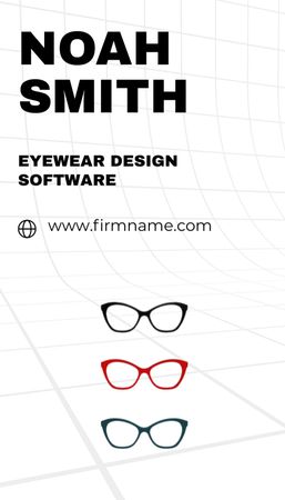 Designvorlage Werbung Online-Brillengeschäft für Business Card US Vertical