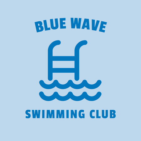 Swimming Club Emblem Logo Design Template