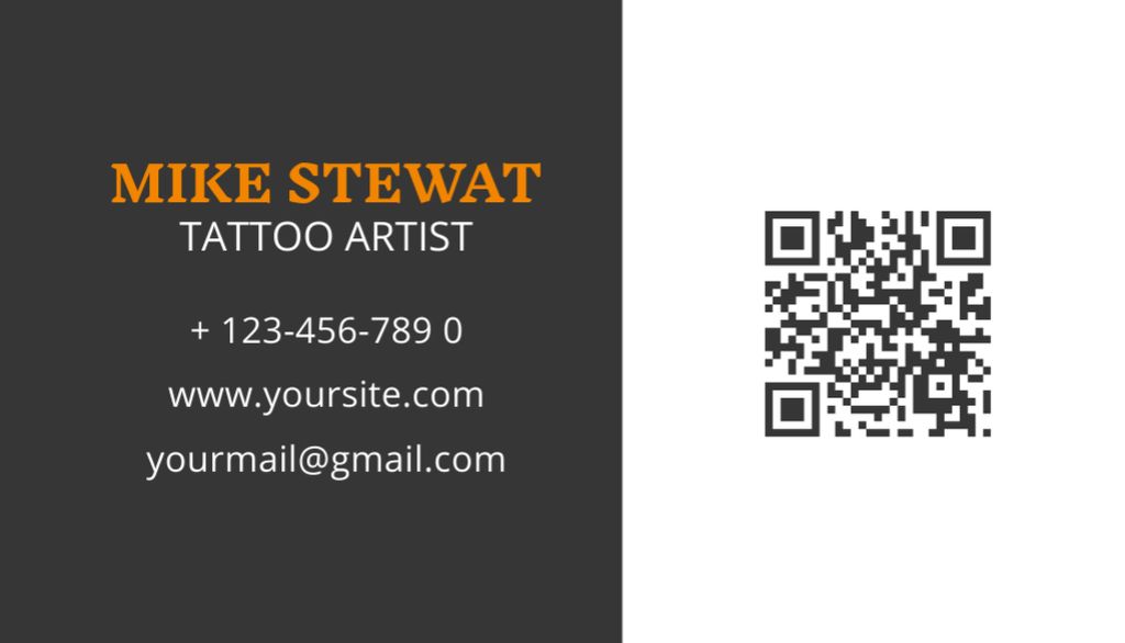 Inspiration Quote And Tattoo Studio Services Offer Business Card US Modelo de Design