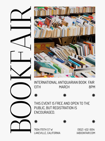 Book Fair Announcement Poster US Design Template