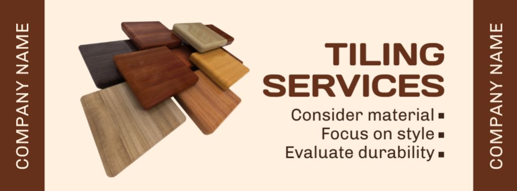 Plantilla de diseño de Tiling Services Ad with Various Samples Facebook cover 