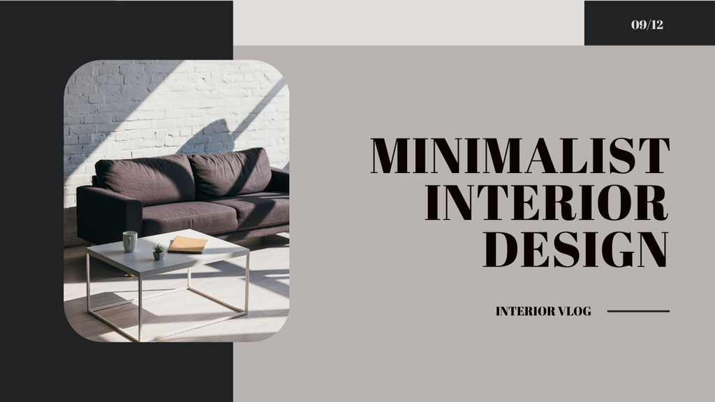 Ontwerpsjabloon van Youtube Thumbnail van Minimalistic Interior Design Ad