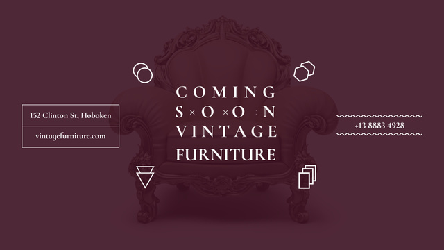 Antique Furniture Ad Luxury Armchair FB event cover Design Template
