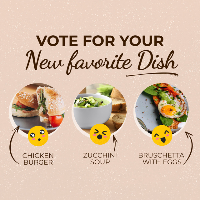 Vote for Favorite Food Instagram tervezősablon