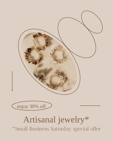 Plantilla de diseño de Jewelry Offer with Golden Rings Instagram Post Vertical 