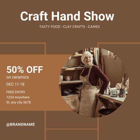 Platilla de diseño Ceramic Discount Offer During Craft Show Instagram