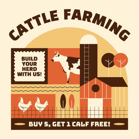 Animals for Cattle Farming Instagram Design Template