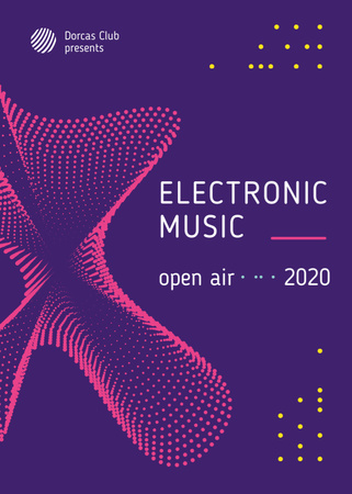 Electronic Music Festival Digital Pattern Flayer Design Template
