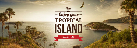 Vacation Tour Offer Tropical Island View Tumblr Modelo de Design